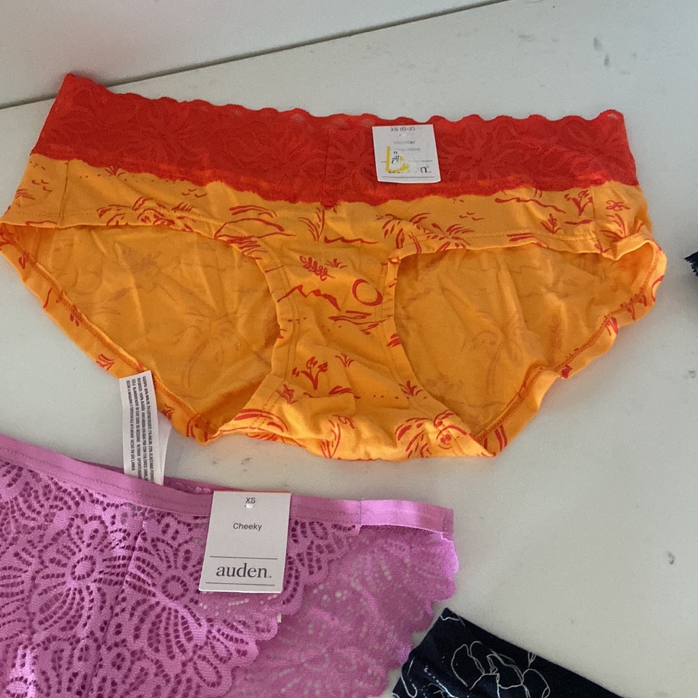 Auden NWT XS 0-2 women's panty lot 1 boyshort 2 thongs 2 hipster 3 cheeky - Picture 4 of 16